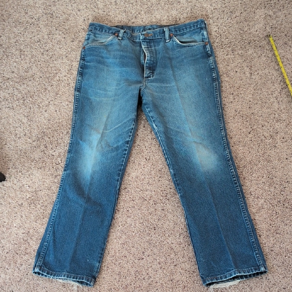 Wrangler Men's Straight Blue Jeans 38 X 30